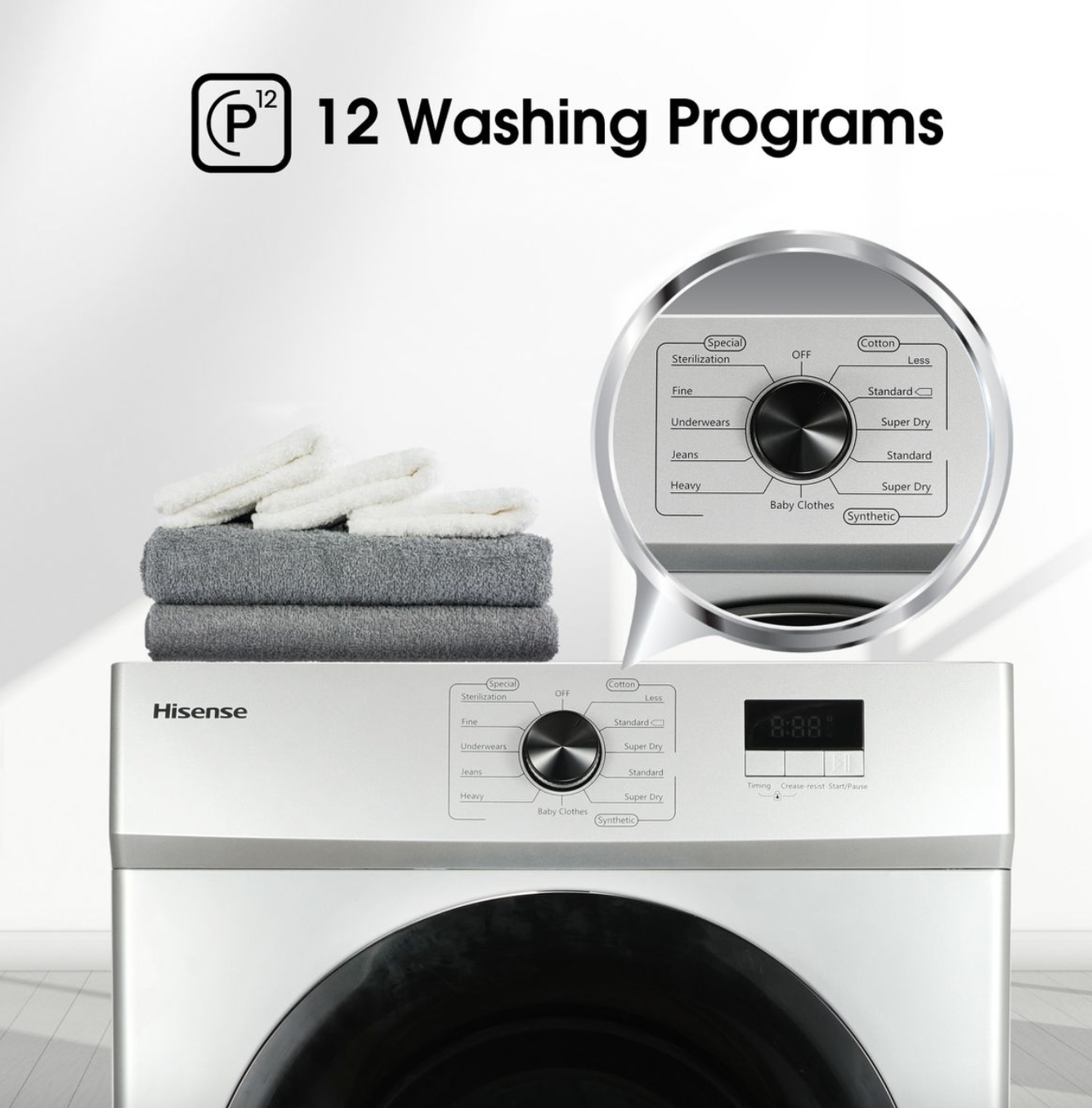 Hisense 8Kg Air Vented Tumble Dryer with LED Display Silver SoLow