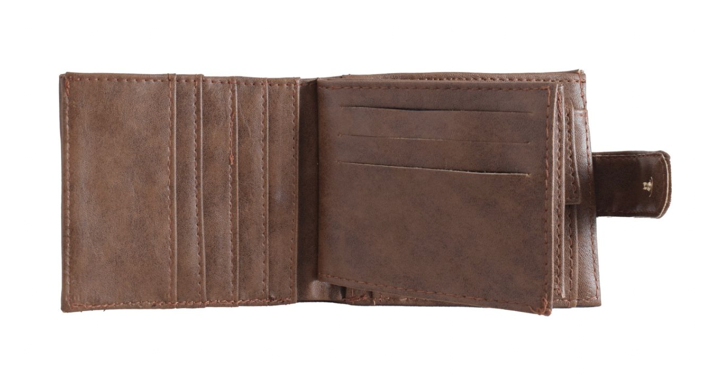Urban Man Rhett Distressed Look PU Wallet - Chocolate Brown - Image 2