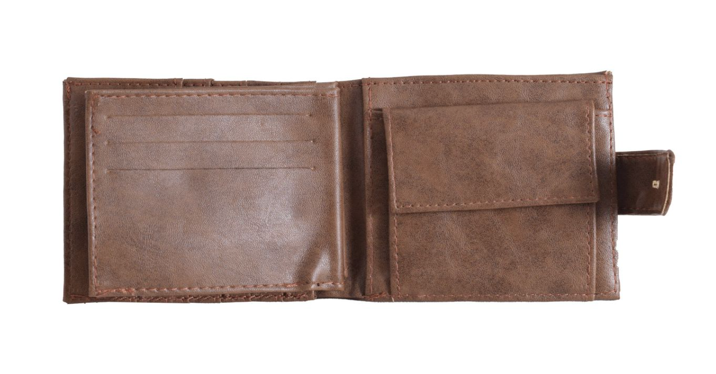 Urban Man Rhett Distressed Look PU Wallet - Chocolate Brown - Image 3