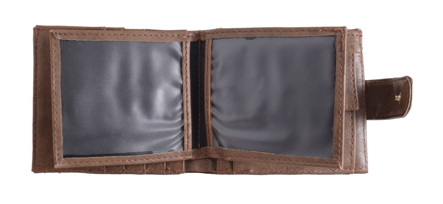 Urban Man Rhett Distressed Look PU Wallet - Chocolate Brown - Image 4