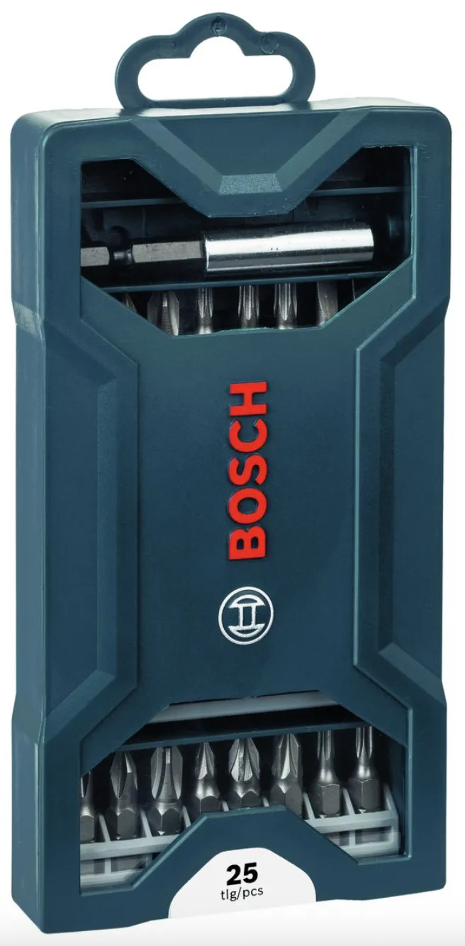 Bosch 25-Piece Mini-X-Blue Line Screwdriver Bit Set (25 50mm bits PH/PZ/S/HEX/T) - Mixed Sets (New, open-box item)