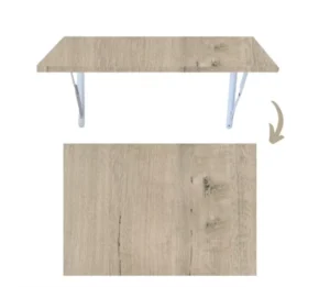Fold Down Wall Mounted Study Desk Table 80x60cm - Rustic Wood (New, open-box item)