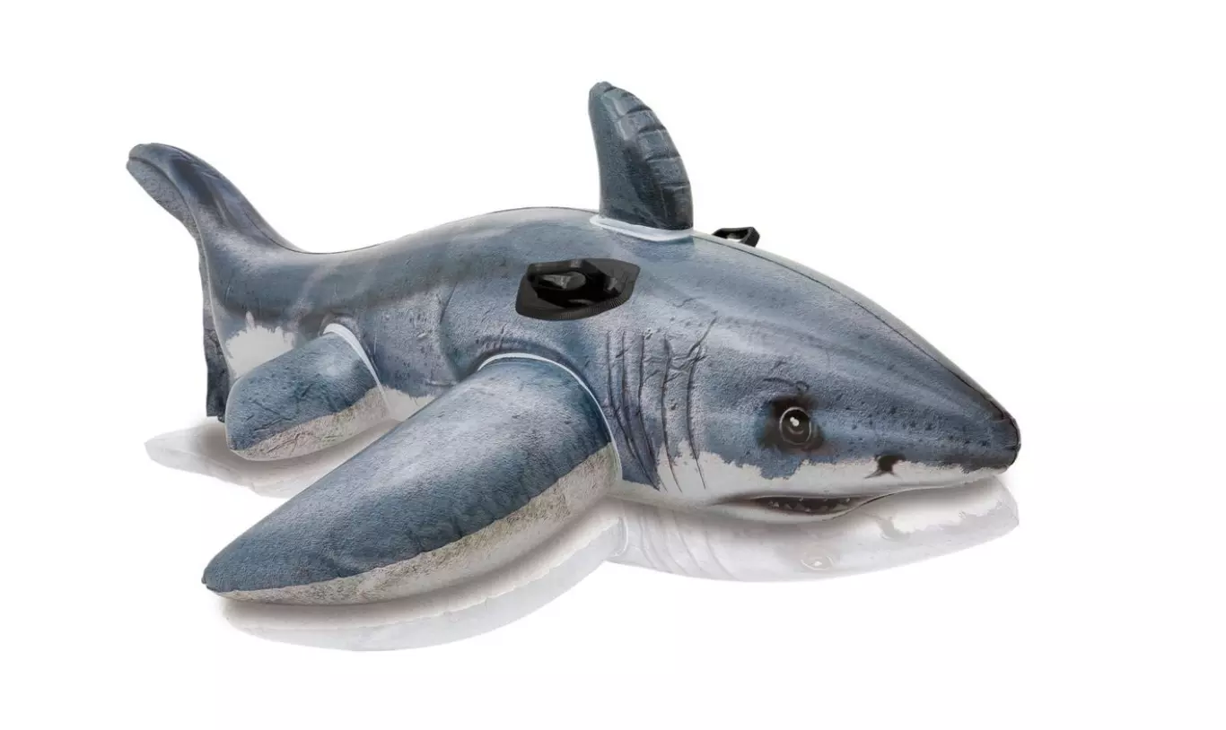 Intex - Ride on Gr with Shark - Infl Water (New, open-box)