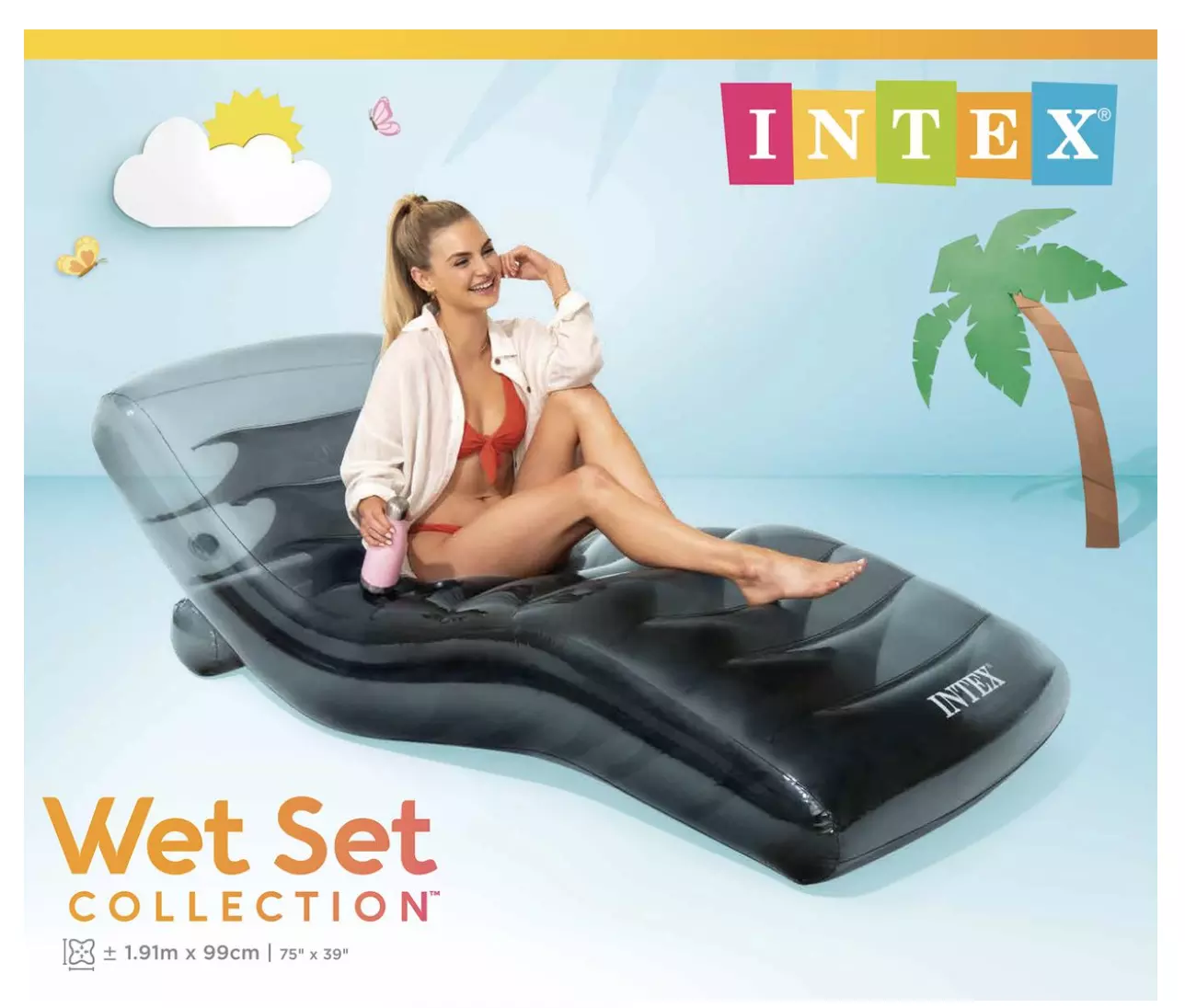 Intex Cool Grey Lounge - New, open-box