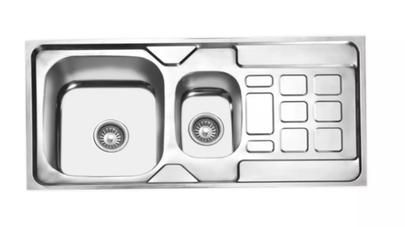 Sillago Chona Double Bowl With Panel Sink - Rust Resistant Double Bowl