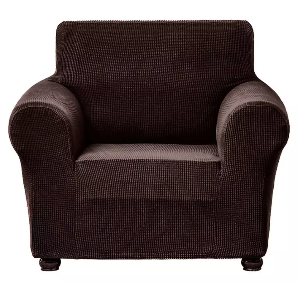 Stretched Elastic Sofa Cover - Dark Brown - 90 cm (New, packaging damaged)