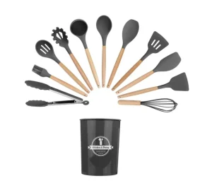 12 Piece Silicone Kitchen Utensil Set - Grey (New)