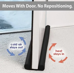 2 Piece Wind Dust Blocker Insulator for Door Stopper - Black (New)