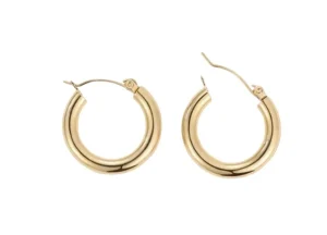 24mm x 4mm Hoop Earrings Gold Plated  (New)
