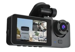 3 Channel Dash Camera Front and Rear Inside 1080P HD Car Video recorder with 32G MMC Card Built in (New, packaging damaged / no packaging)