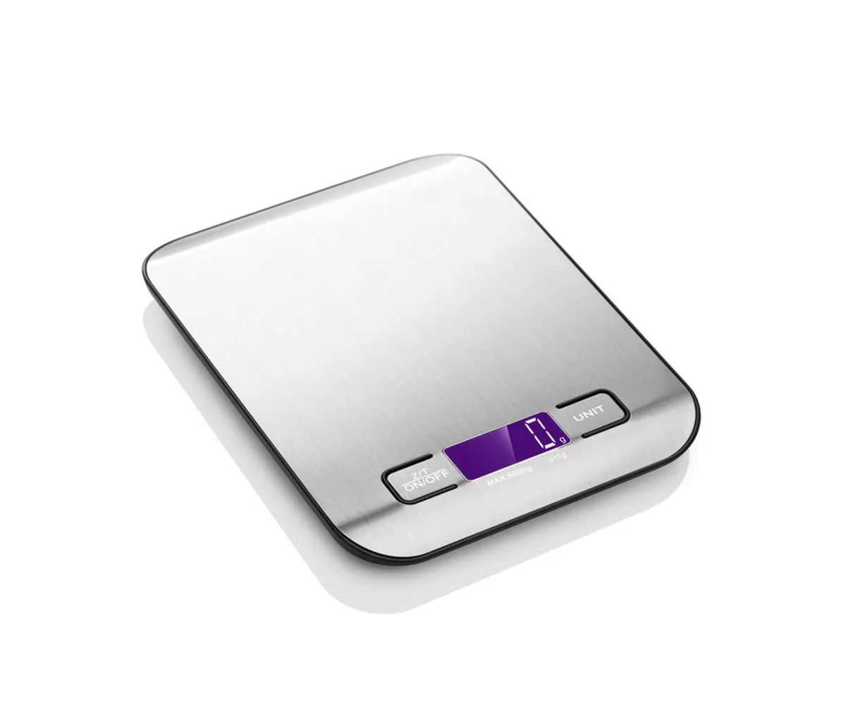 5KG LED Display Kitchen Scale - Stainless Steel (New, packaging damaged / no packaging)