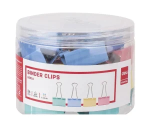 Deli Colour Fold Back Clips 41mm (Tub of 24) (New, sealed)