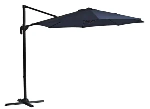 George Mason Patio Umbrella Sienna 3m Tilt Aluminum Cantilever – Mini Roma – Navy (Base not incl.) (New, packaging damaged / no packaging)