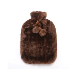Plush Faux Fur Hot Water Bottle Brown (New, sealed)
