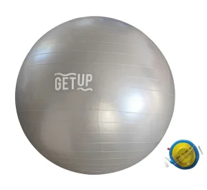 GetUp Anti-Burst Yoga Ball with Foot Pump - Silver - 75.0 cm (New, packaging damaged / no packaging)