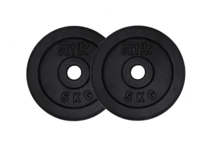 GetUp Cast Iron Weight Plates - Set of 2 x 5.0 kg (New)