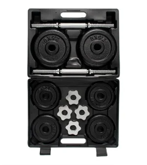 GetUp Weight Plate Dumbbell Set with Plastic Suitcase - 20kg (New)