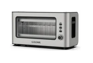 Goldair 2 slice Stainless steel toaster with glass window 1000W - GTT-2000 (New, open-box)