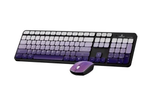 Volkano Prism Series Bluetooth Wireless Keyboard and Mouse Combo - Black/Purple (New, open-box)