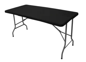 Fitted Table Cover - Black - 1 Pack - Wrinkle and Stain-Resistant (New)