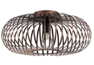 Flush Mount Metal Cage Style Ceiling Light-JNC - Antique - (New)