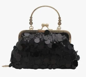 Glitter Sequin Evening Clutch Purse - Silver - Women (New)
