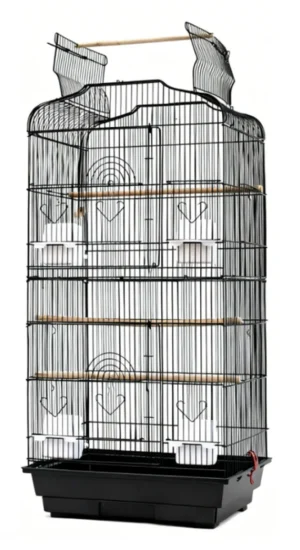 Large Bird Cage Open-Top Parrot Cage with 4Perches and 4Feeding Bowls - 92cm (New)