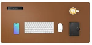 MTVN Technologies - Large PU Leather Desk Mouse Pad Comfortable Writing Mat - Brown (New)