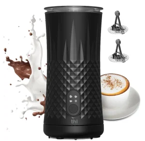 thl 4-in-1 Milk Frother Steamer Automatic Warm and Cold Foam Maker - Black - 240ml (New)