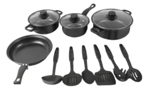 13 Piece Black Non-Stick Cookware Set (New)