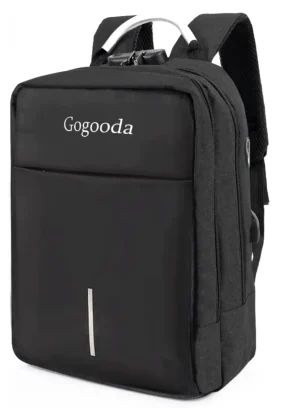 2Pack Anti-Theft Travel Backpack Laptop Bag with USB Charging Port Lockable - Black (New)