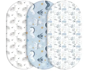 3 Pack Universal Fitted Bassinet Sheets Soft Breathable (New, open-box)