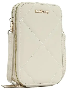 Crossbody Cellphone Sling Bag and Purse - Cross Stitch - Beige (New)
