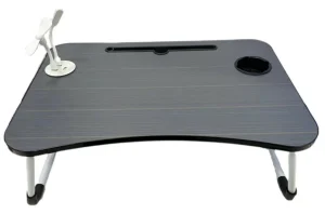 Foldable Laptop Bed Desk Table with Built-in USB Port Mini Fan LED Lamp (Pre-loved, great condition)