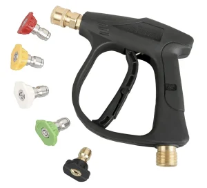 High Pressure Washer Gun Black - 3000 PSI Max with 5 Color Quick Connect Nozzles M22 Hose Connector 3.0 TIP (New, open-box)