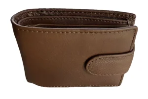 Mens Leather Bifold Wallet - Brown - For 9 Cards (New)