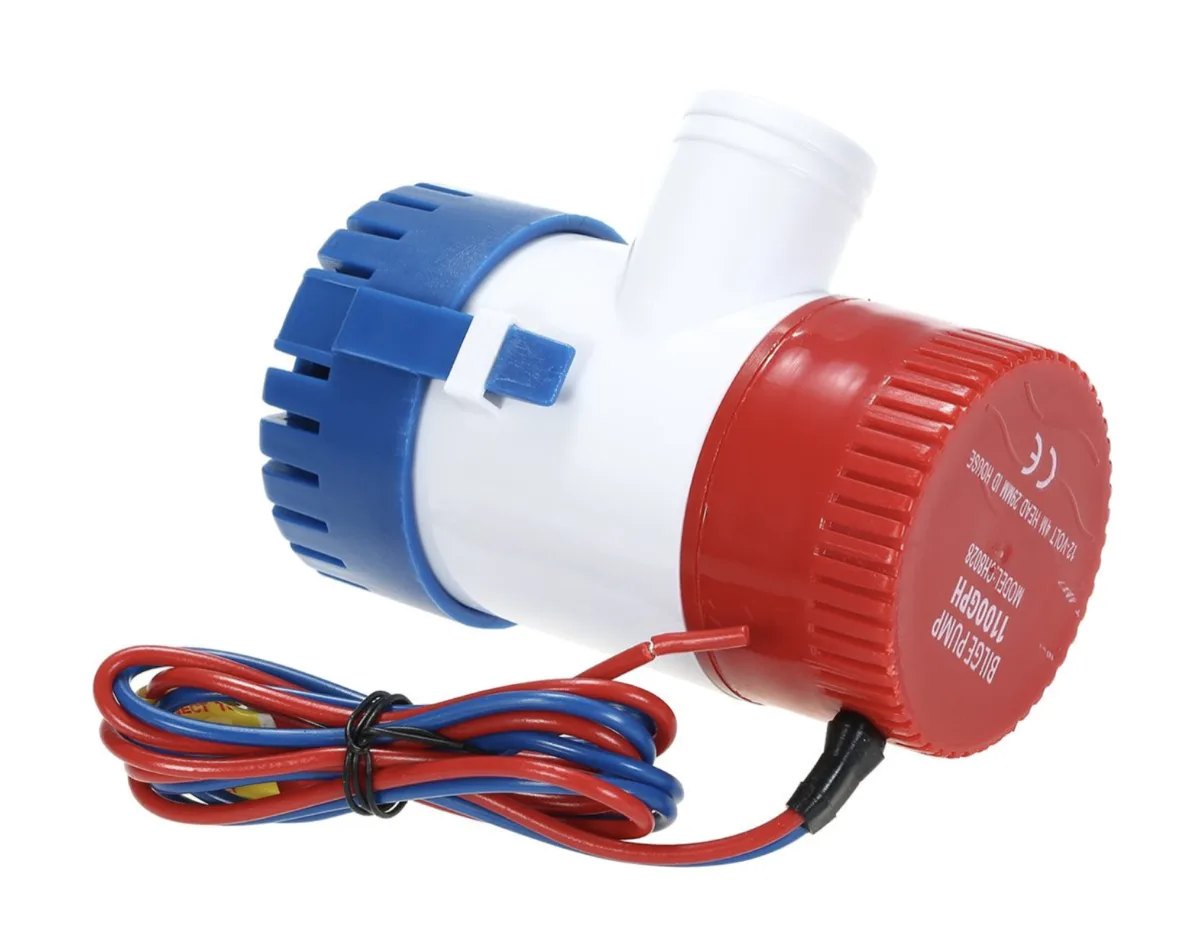 Non-Automatic fully submersible 12 volt DC bilge pump (1100GPH) - 1100GPH/70L/min. 12V DC. 25mm ID Hose. 4M Head. (New, packaging damaged / no packaging)