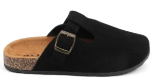 Sleek Simple Faux Suede Mules - Black - UK 7 (New)