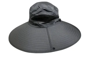 Wide Brim Outdoor Sun Hat with UV Protection and Mesh Ventilation - black (New)